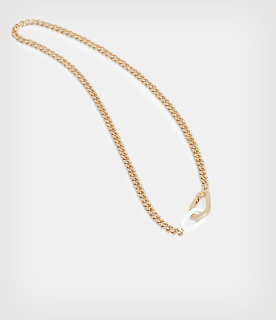 Women's Zuri Enamel Necklace (white_warm_brass) - Image 5