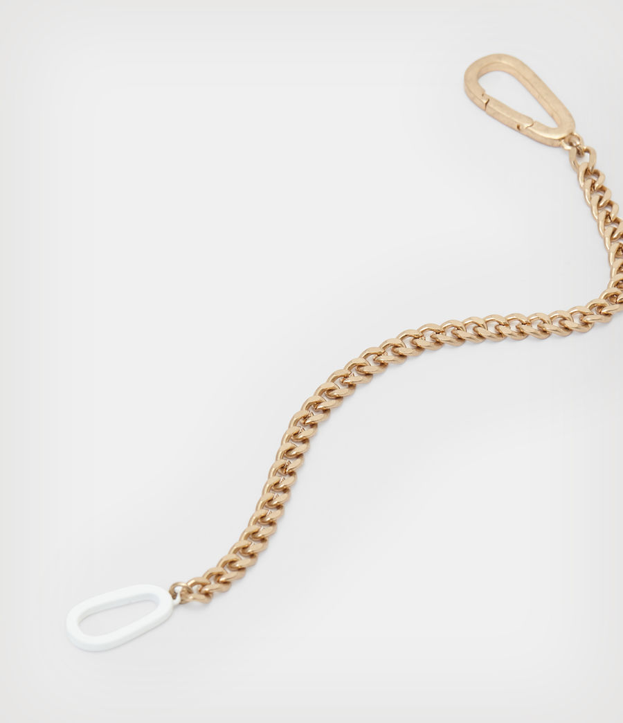 Womens Zuri Enamel Carabiner Bracelet (white_warm_brass) - Image 5