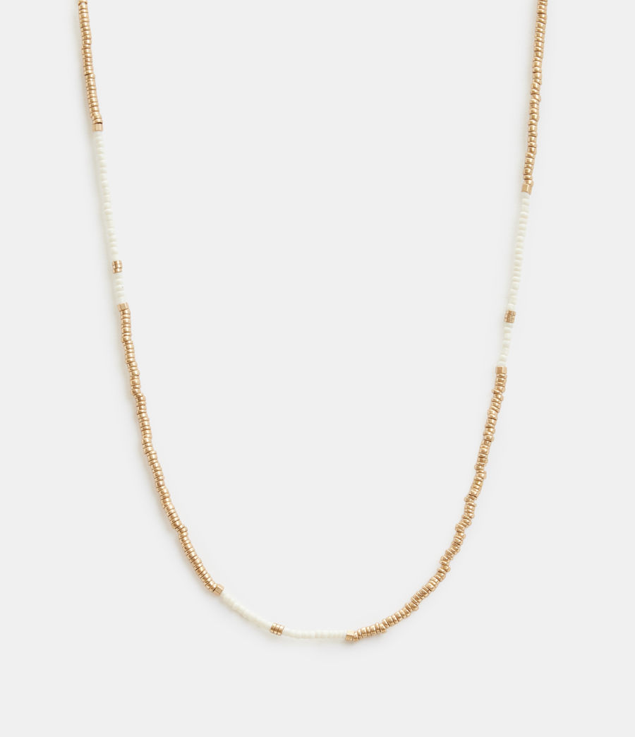 Womens Amelie Small Bead Necklace (warm_brass_cream) - Image 2
