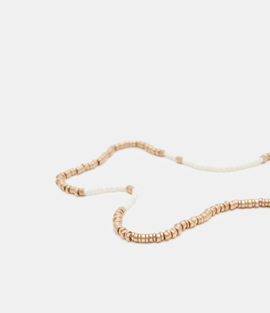 Womens Amelie Small Bead Necklace (warm_brass_cream) - Image 3