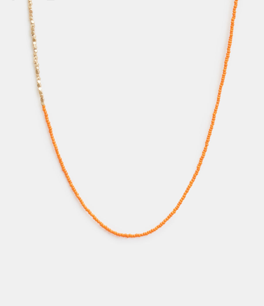 Womens Bora Beaded Necklace (warm_brass_orange) - Image 1