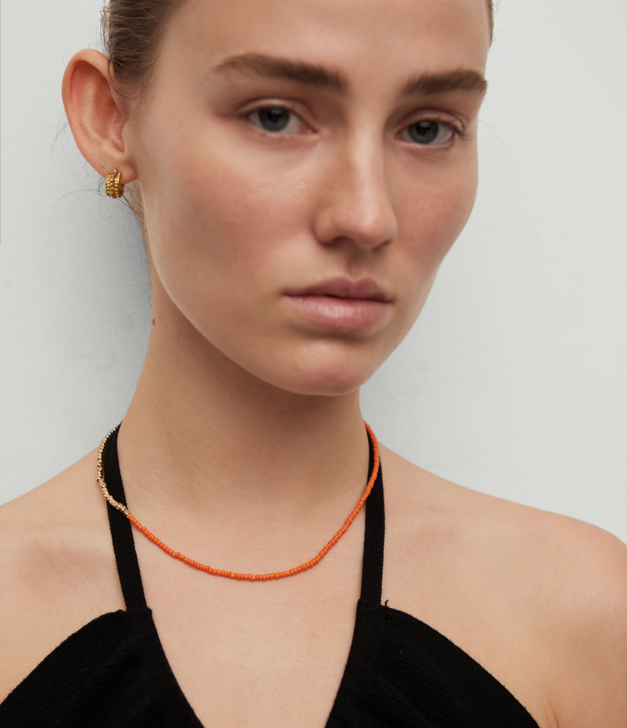 Womens Bora Beaded Necklace (warm_brass_orange) - Image 2