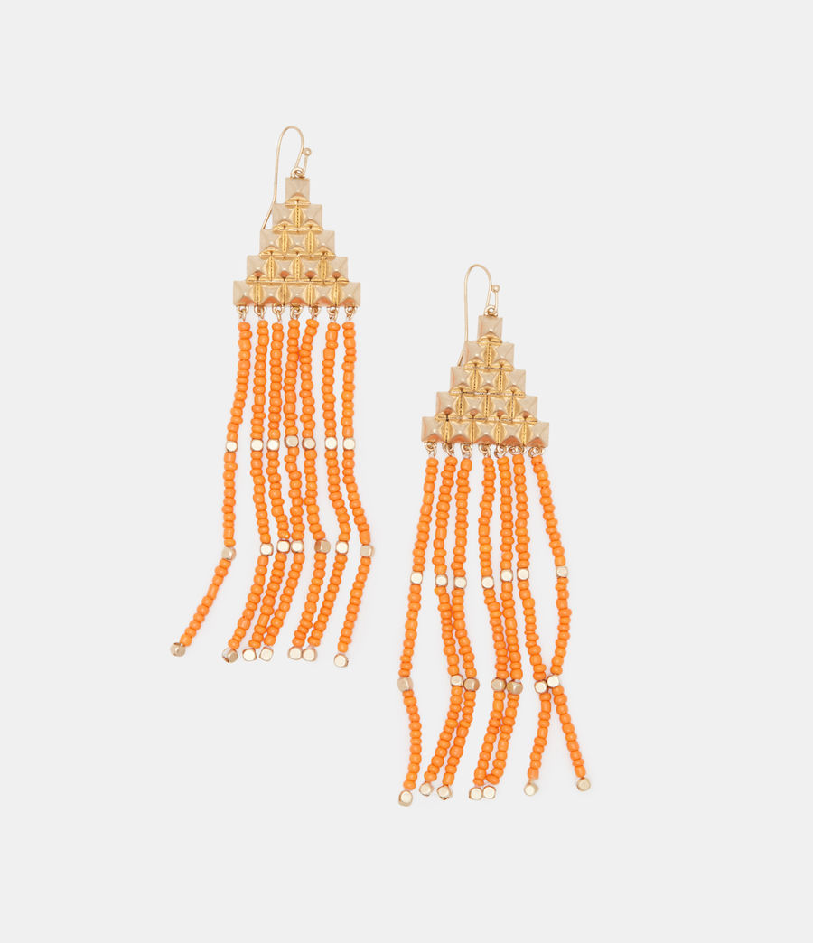 Womens Sarai Stud Bead Earrings (warm_brass_orange) - Image 2