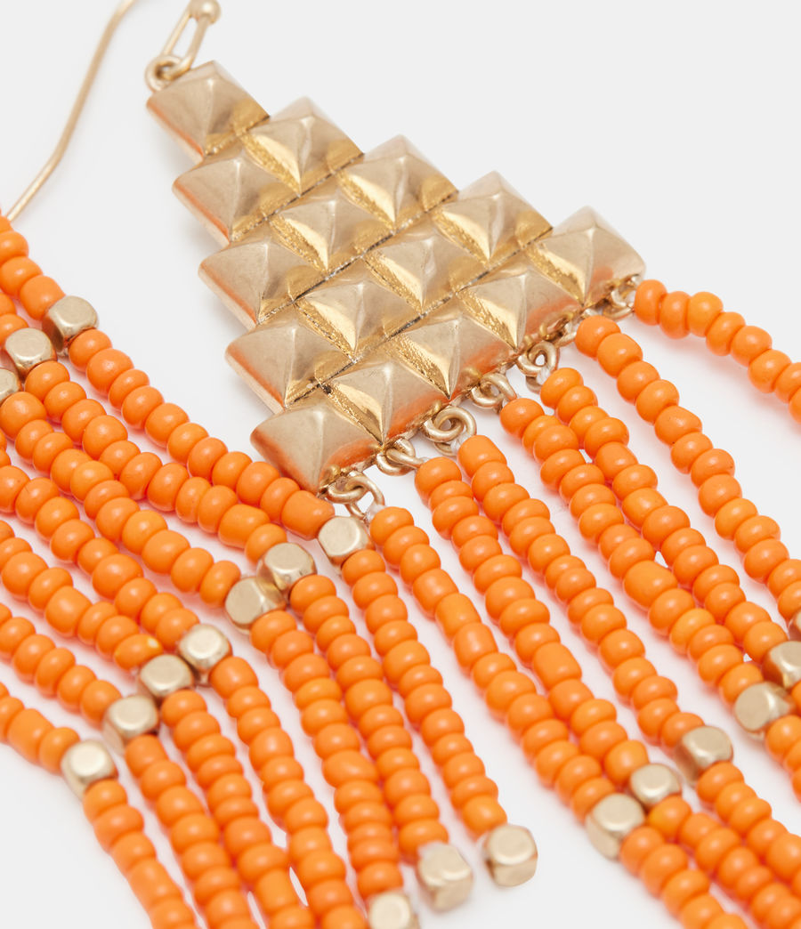 Womens Sarai Stud Bead Earrings (warm_brass_orange) - Image 3