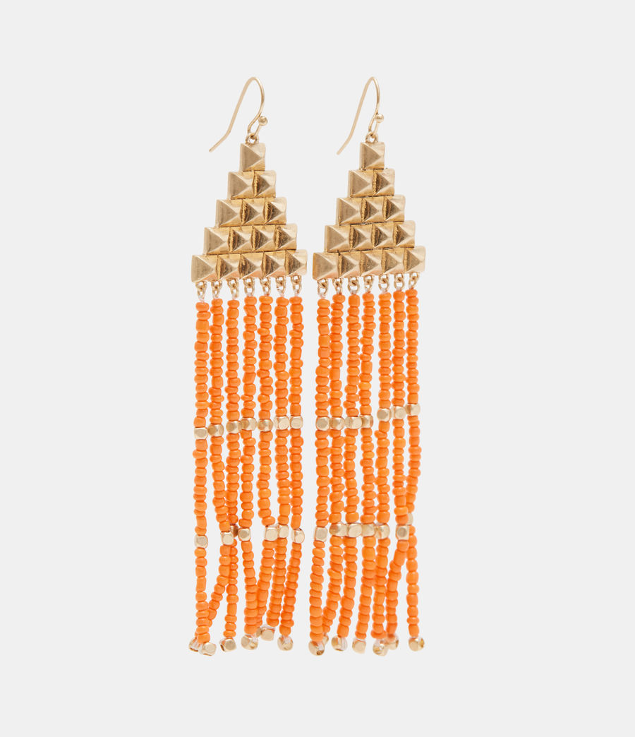 Womens Sarai Stud Bead Earrings (warm_brass_orange) - Image 4