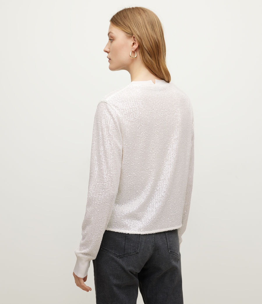 Womens Juela Sequin Sweater (white) - Image 5