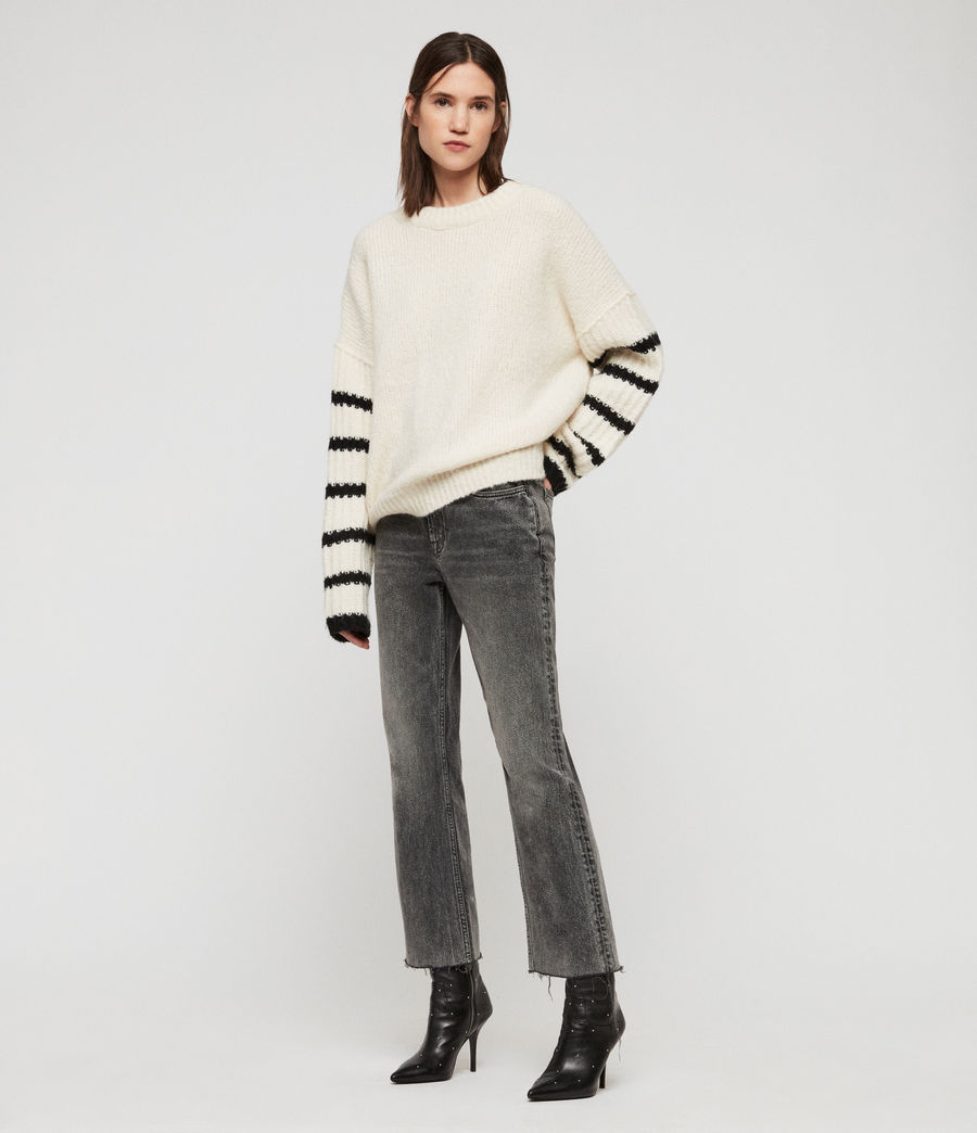 all saints striped sweatshirt