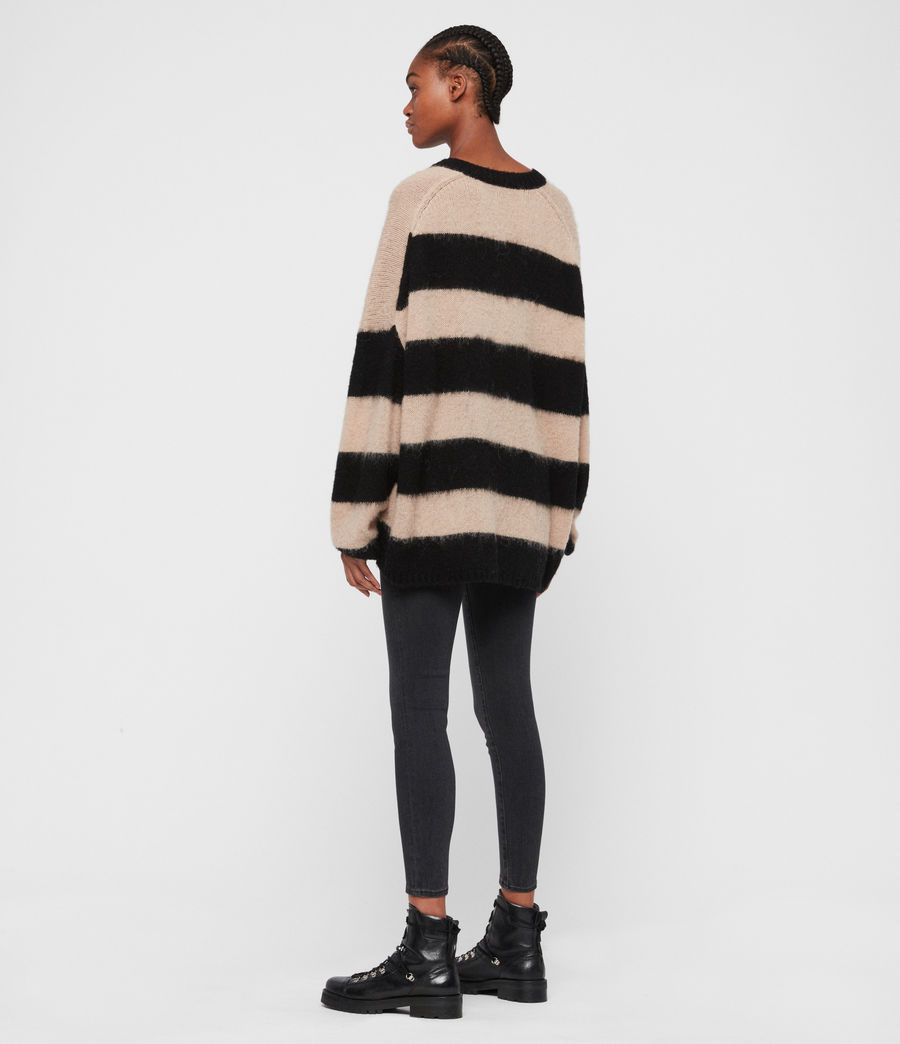 all saints striped sweatshirt