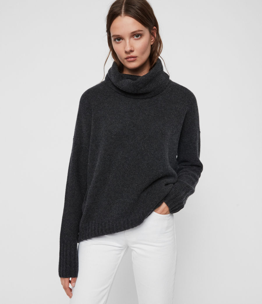 roll neck short sleeve jumper