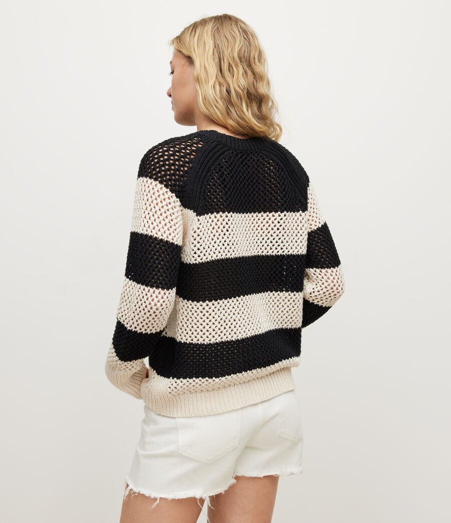 Womens Lou Mesh Sweater (pampas_white_black) - Image 4