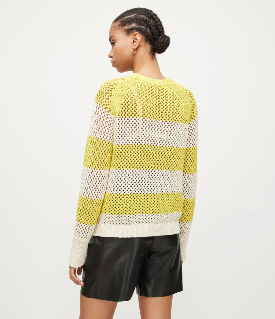 Womens Lou Mesh Sweater (pampas_white_lime) - Image 5