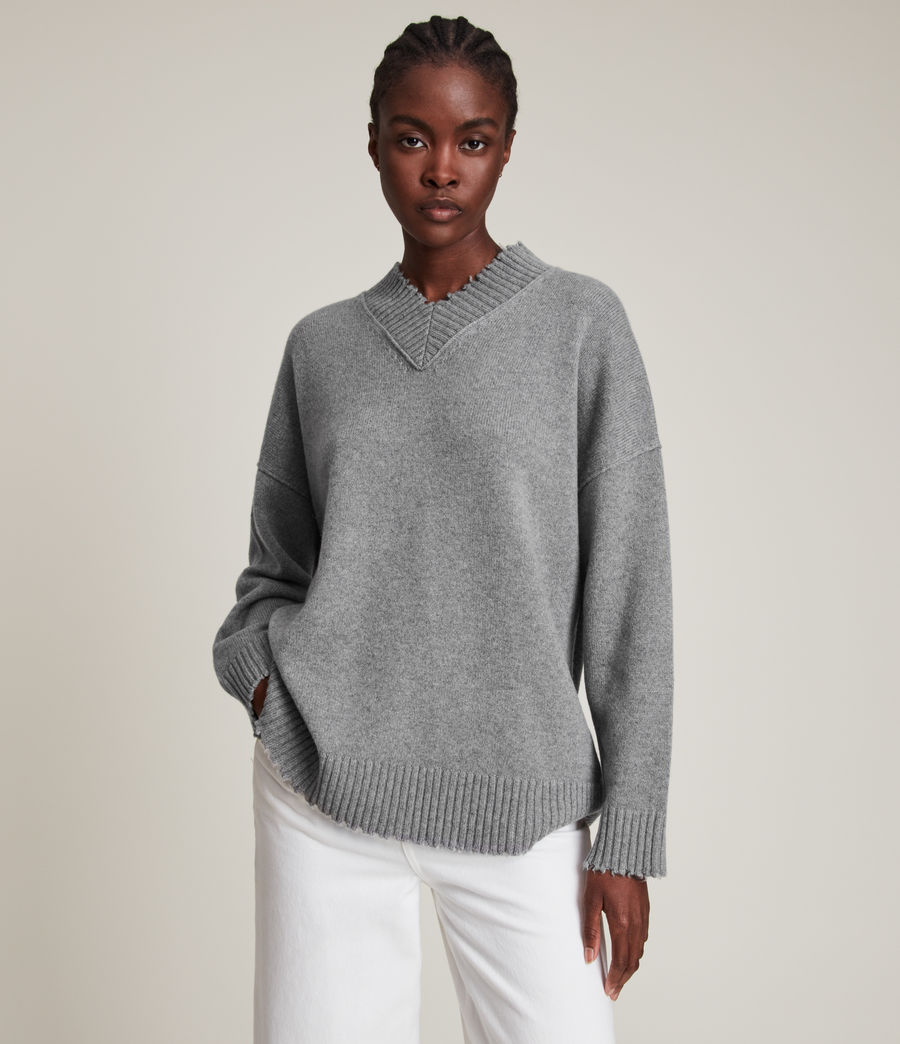 Womens Jax Cashmere Sweater (grey_marl) - Image 1