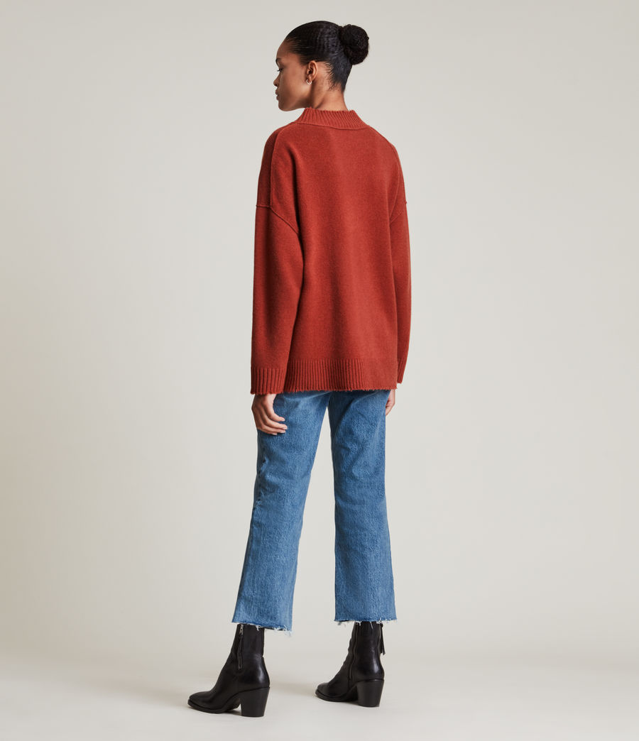 Womens Jax Cashmere-Wool Blend Sweater (soft_rust_brown) - Image 5