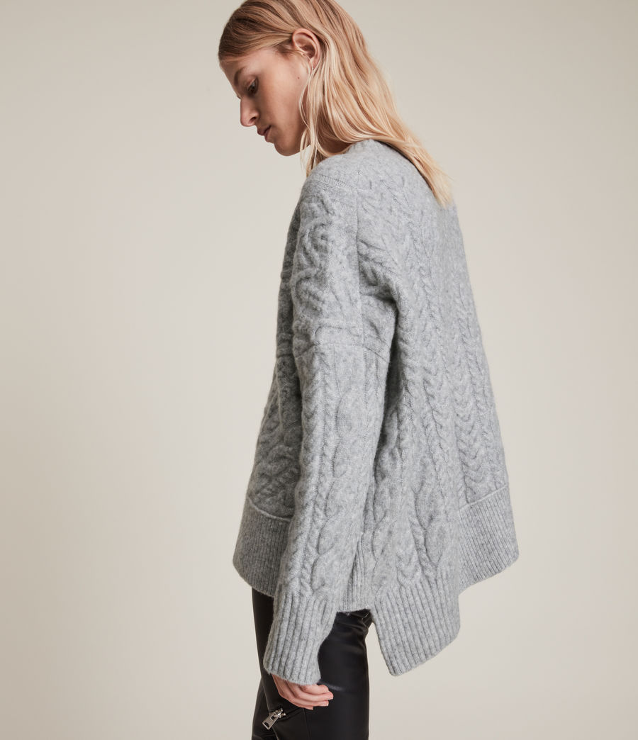 Womens Arvid V-Neck Sweater (grey_melange) - Image 2