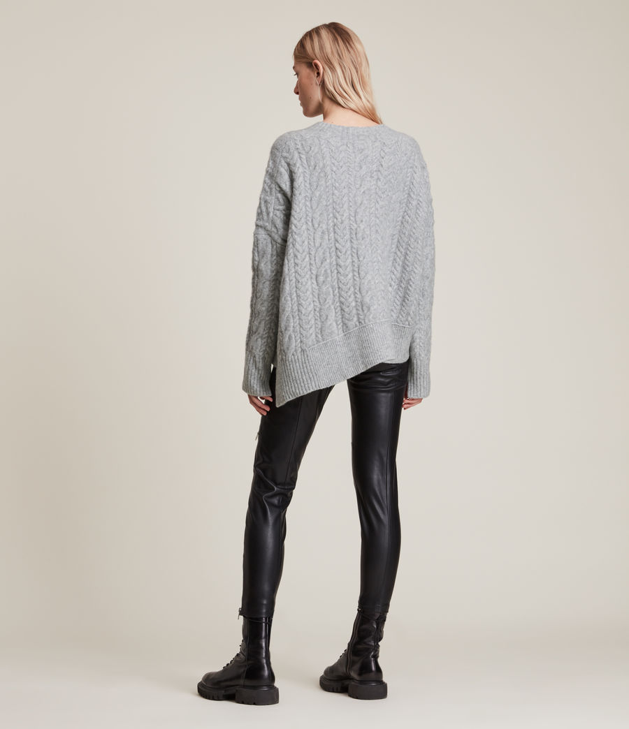 Womens Arvid V-Neck Sweater (grey_melange) - Image 4