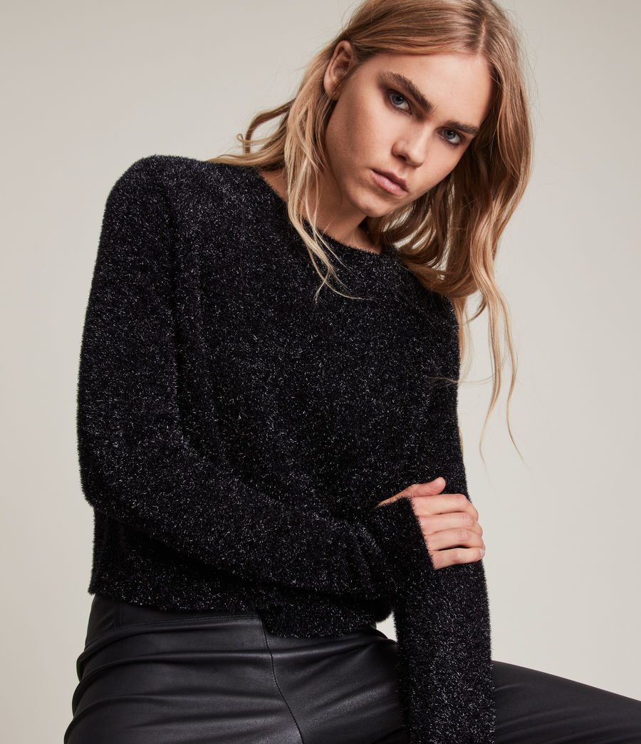 Womens Sparkle Sweater (black) - Image 2