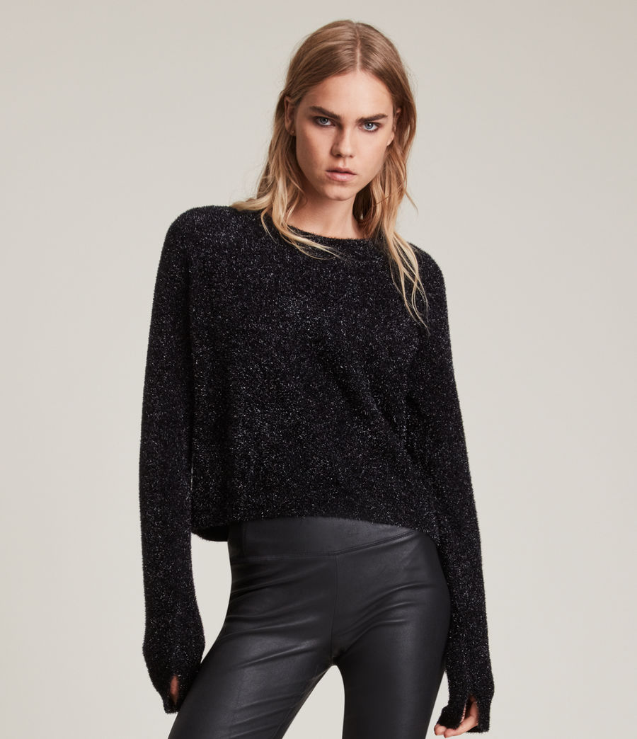 Womens Sparkle Sweater (black) - Image 3