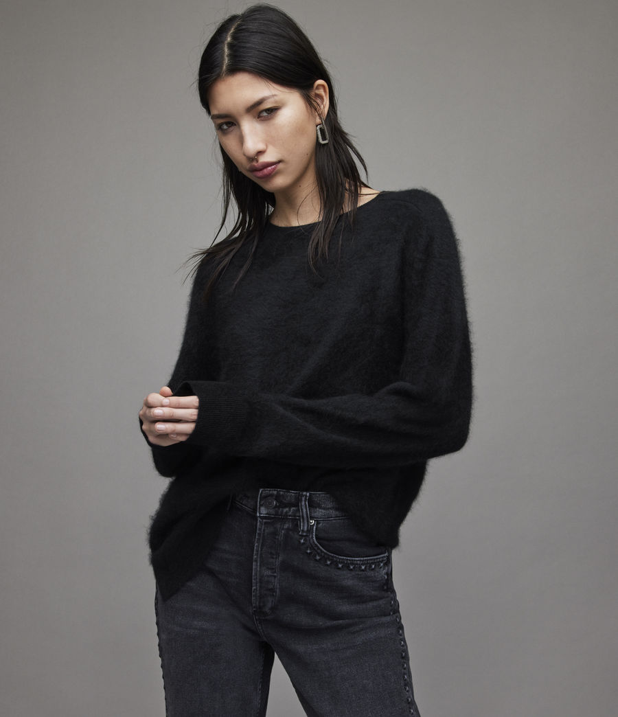 Womens Chrissy Cashmere Sweater (black) - Image 5