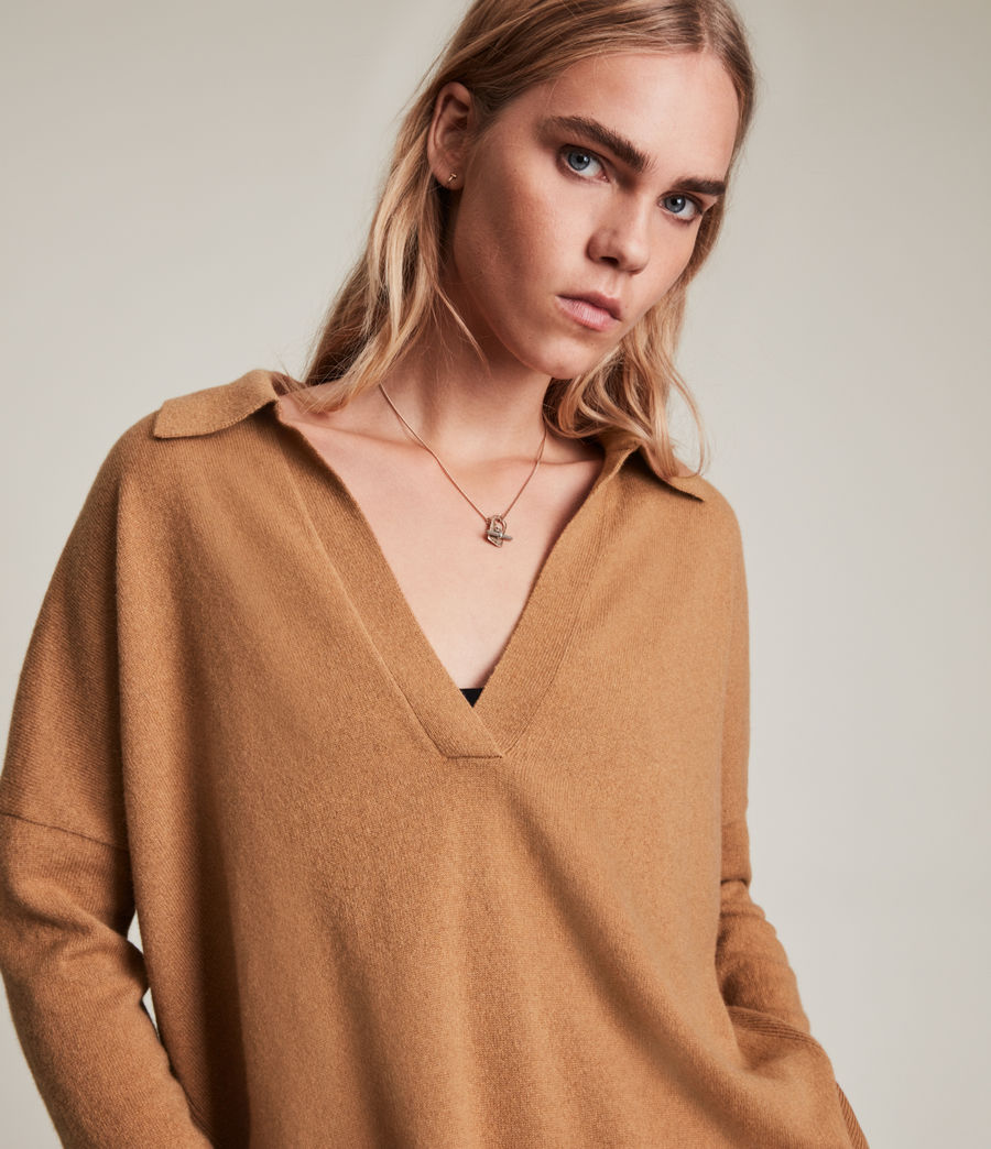 Womens Ollar Cashmere Sweater (camel_brown) - Image 2