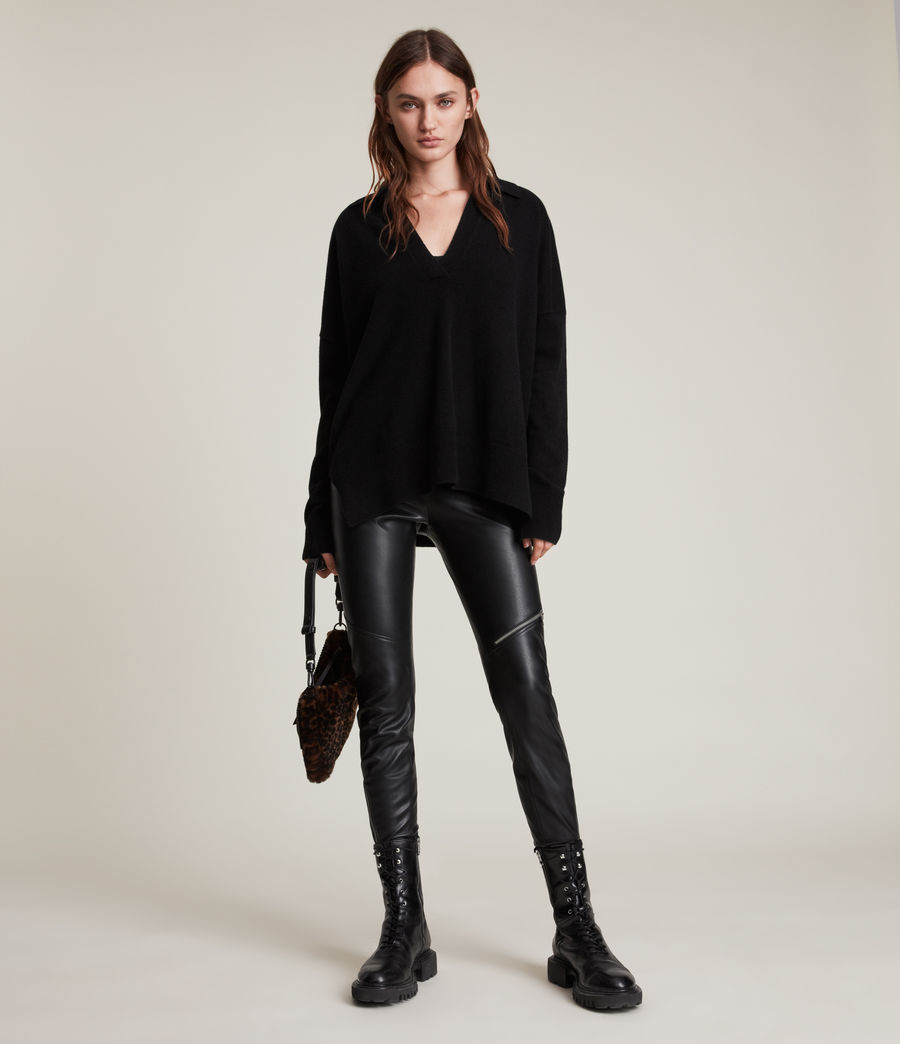 Womens Ollar Cashmere Sweater (black) - Image 3
