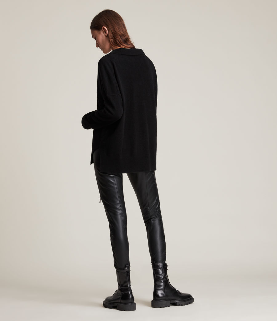 Womens Ollar Cashmere Sweater (black) - Image 5