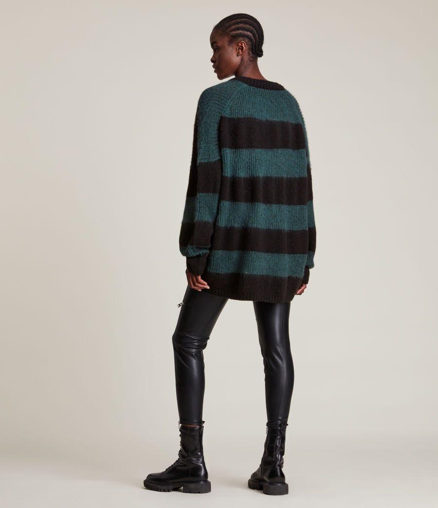 Womens Lou Sparkle V-Neck Sweater (black_forest_green) - Image 5