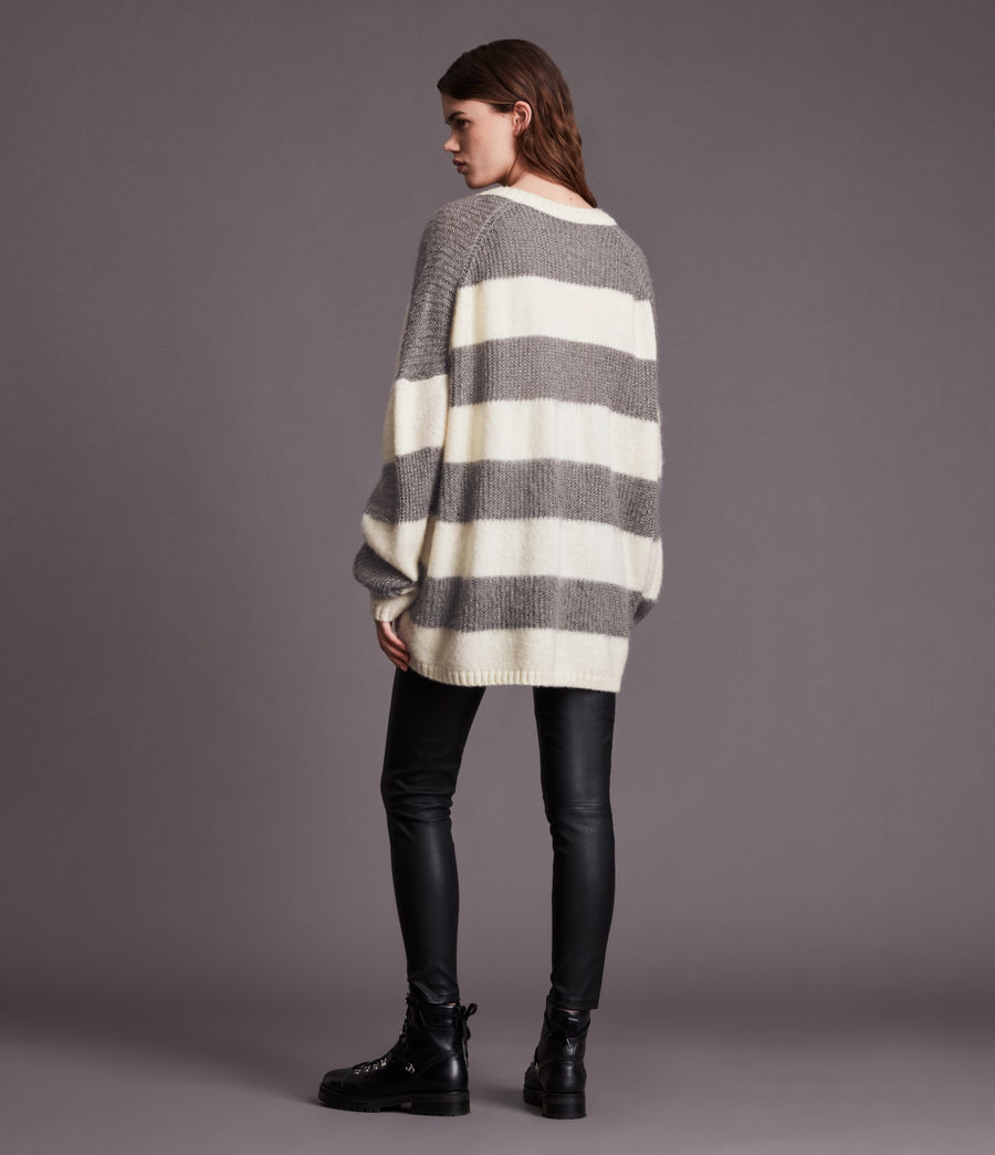 Womens Lou Sparkle V-Neck Sweater (grey_chalk_silver) - Image 5