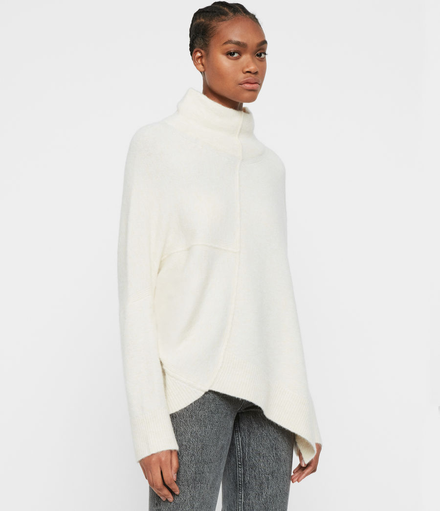 white roll neck jumper womens