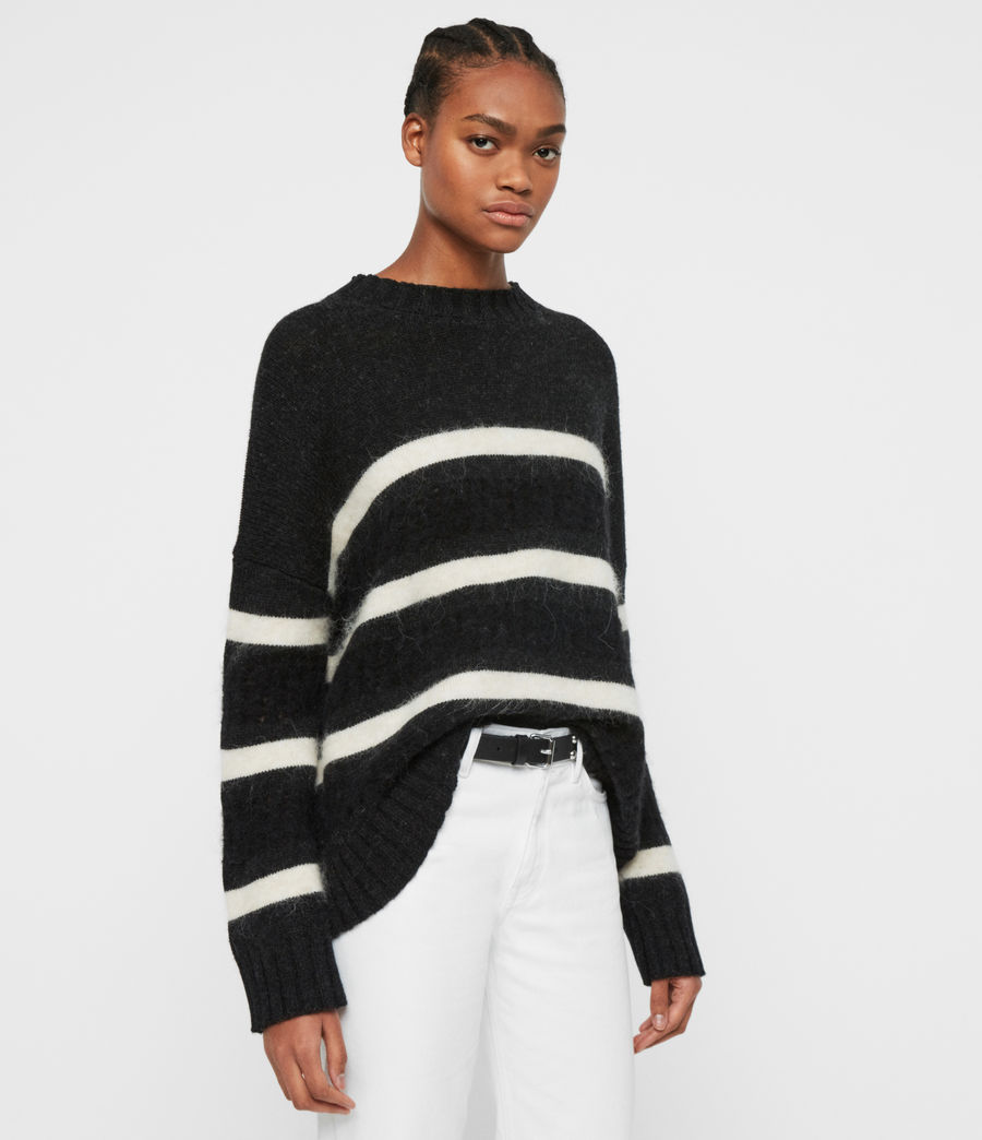 ALLSAINTS UK: Womens Siddons Cashmere Blend Jumper (ecru_black)