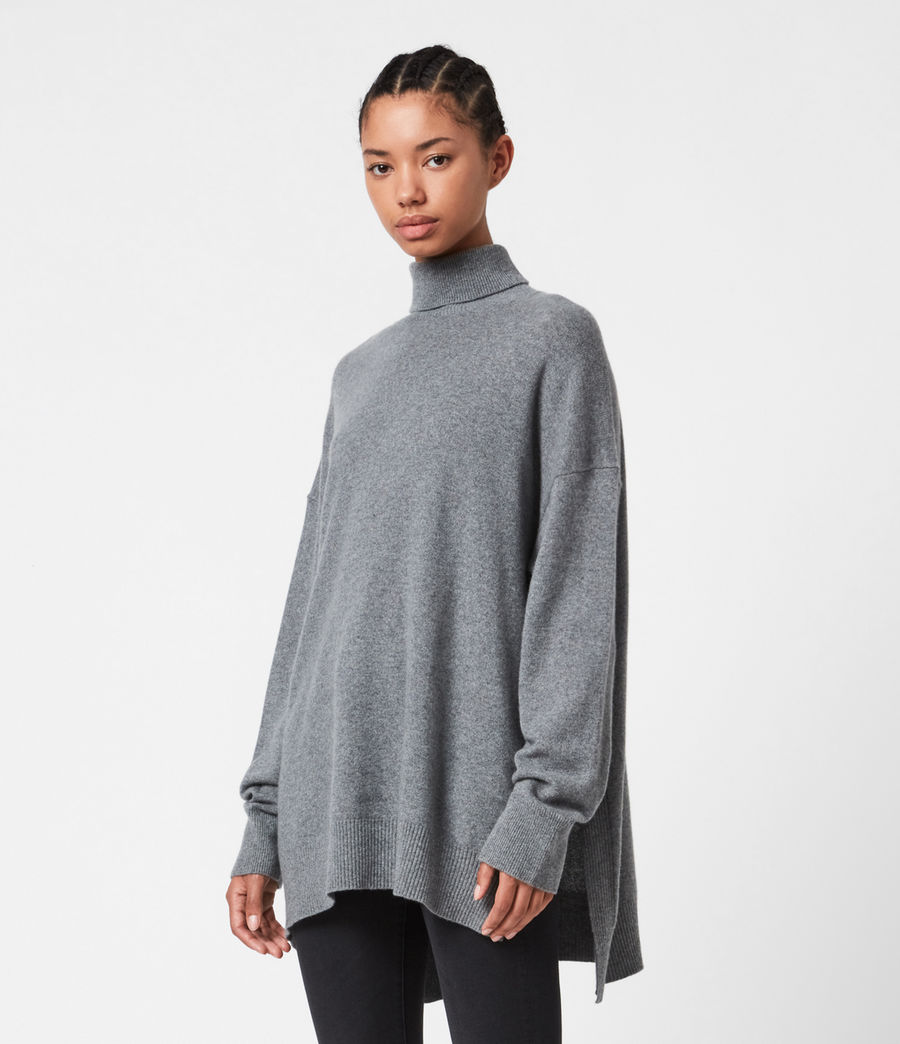 ALLSAINTS UK: Womens Gala Cashmere Roll Neck Jumper (black)