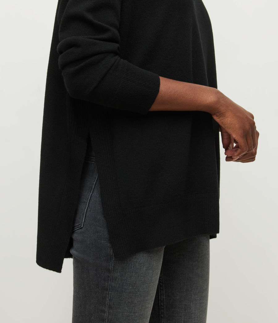 Womens Gala Cashmere Sweater (black) - Image 4