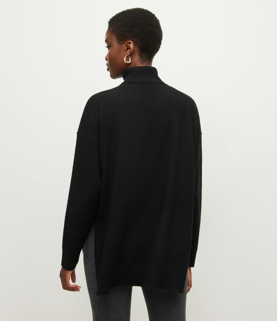 Womens Gala Cashmere Sweater (black) - Image 7