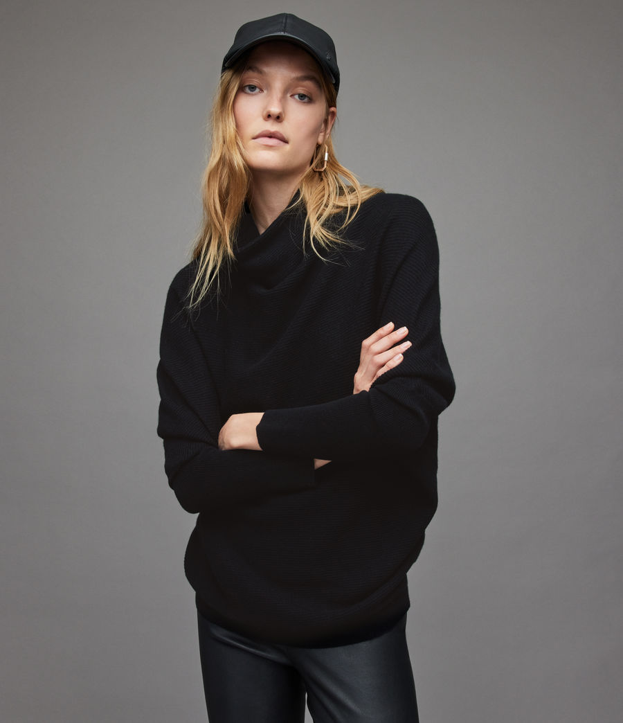 Womens Ridley Wool-Cashmere Blend Sweater (black) - Image 1