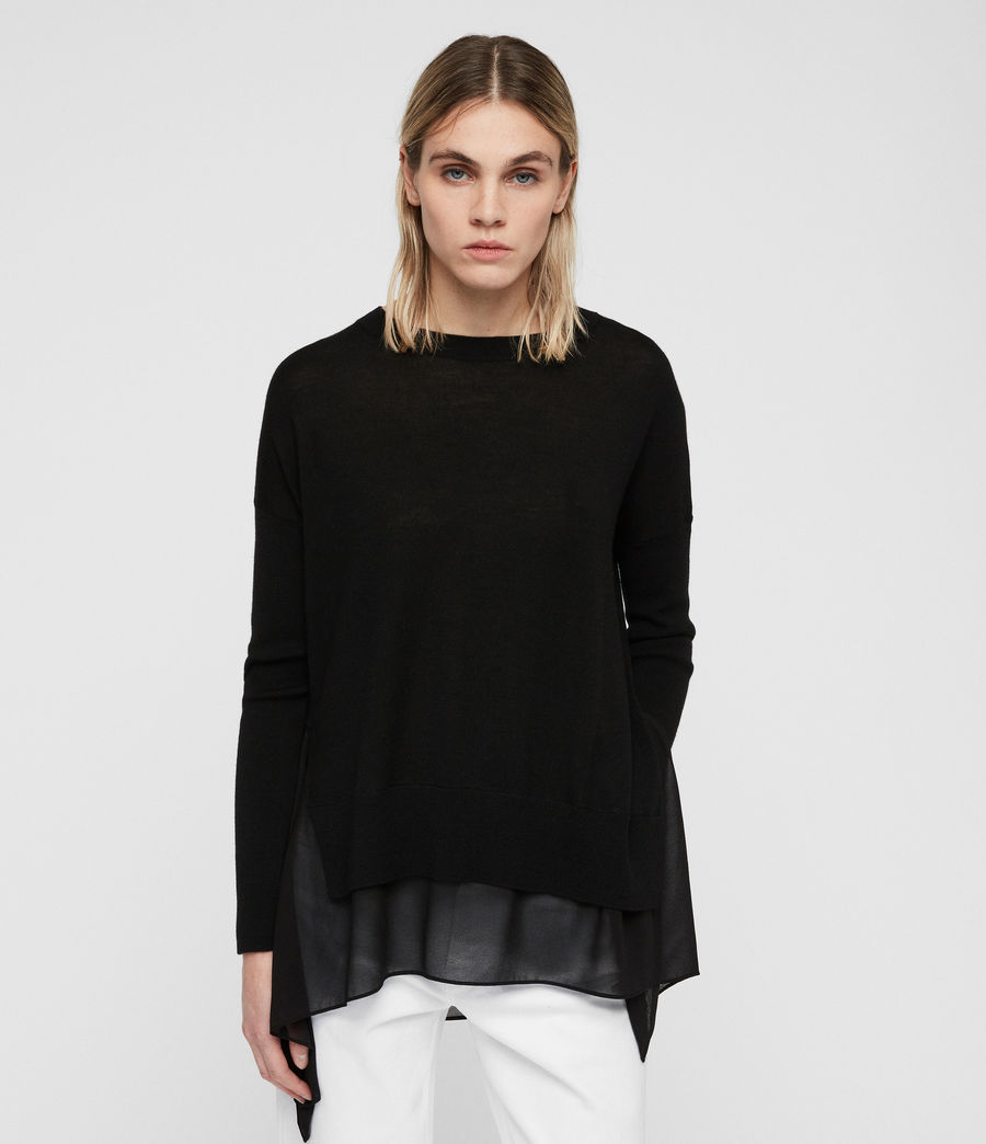 ALLSAINTS UK Womens Libby  Crew Neck Jumper  black 