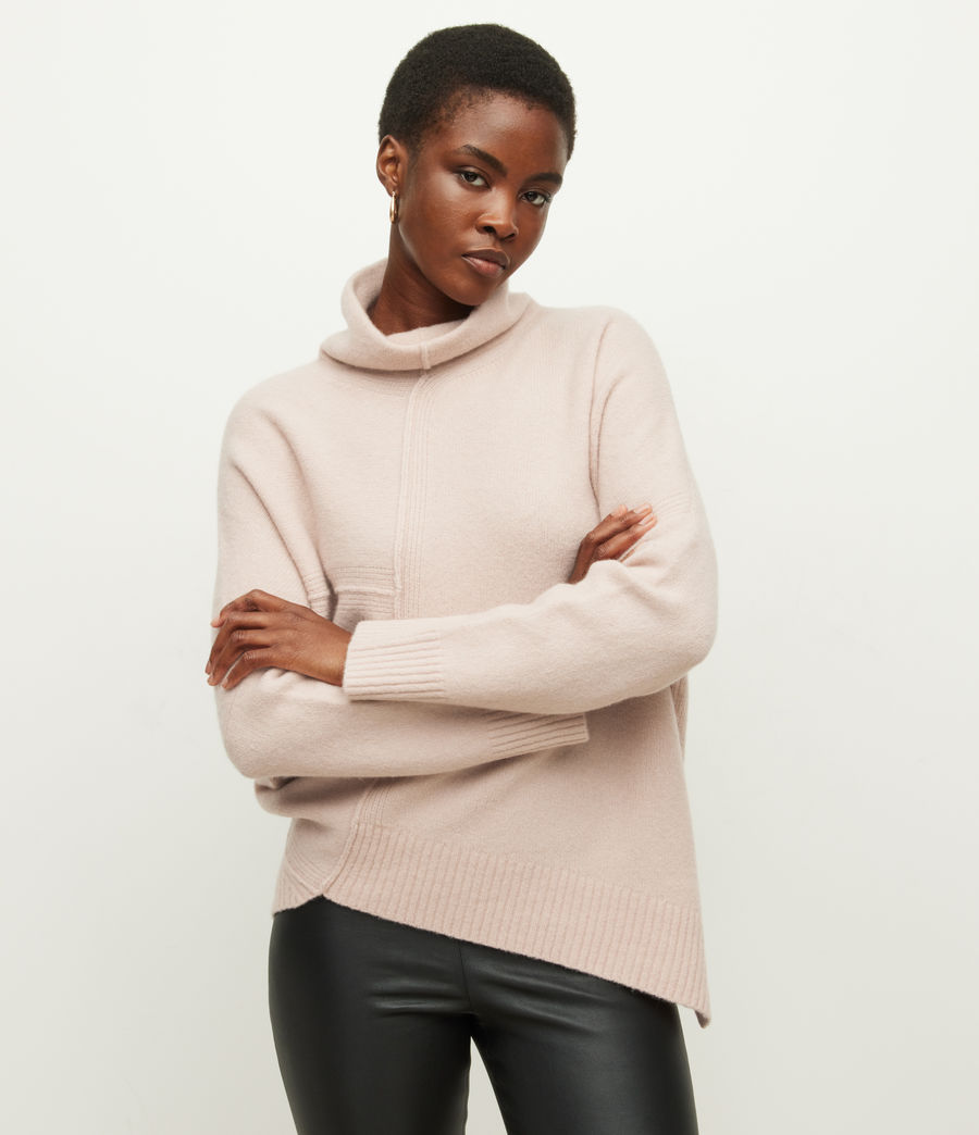 Womens Lock Roll Neck Sweater (rose_pink) - Image 4