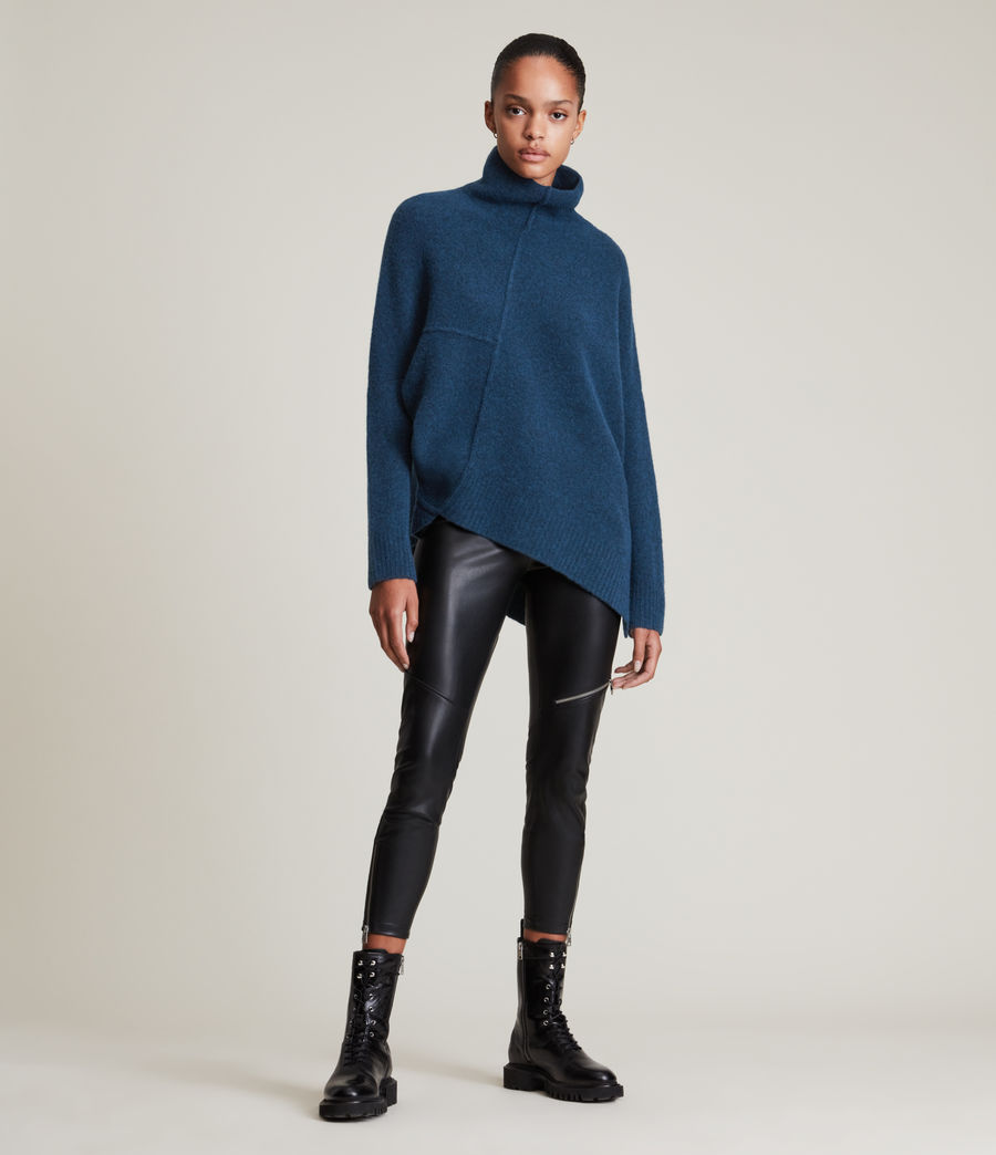 Womens Lock Roll Neck Sweater (aegean_blue) - Image 1