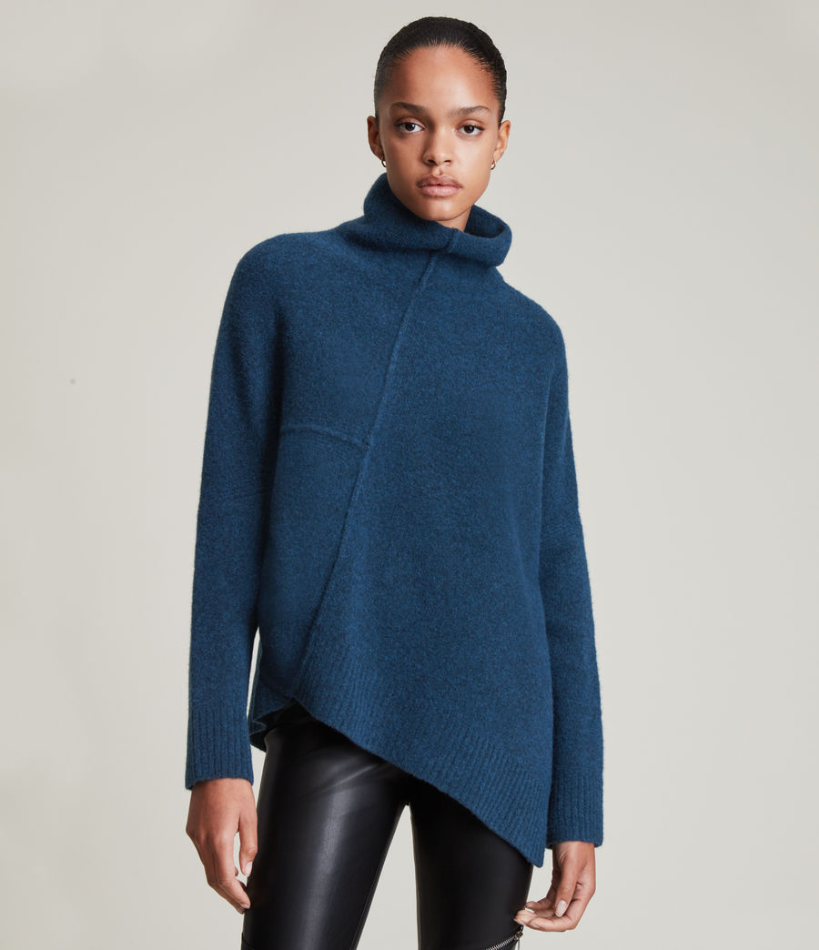 Womens Lock Roll Neck Sweater (aegean_blue) - Image 2