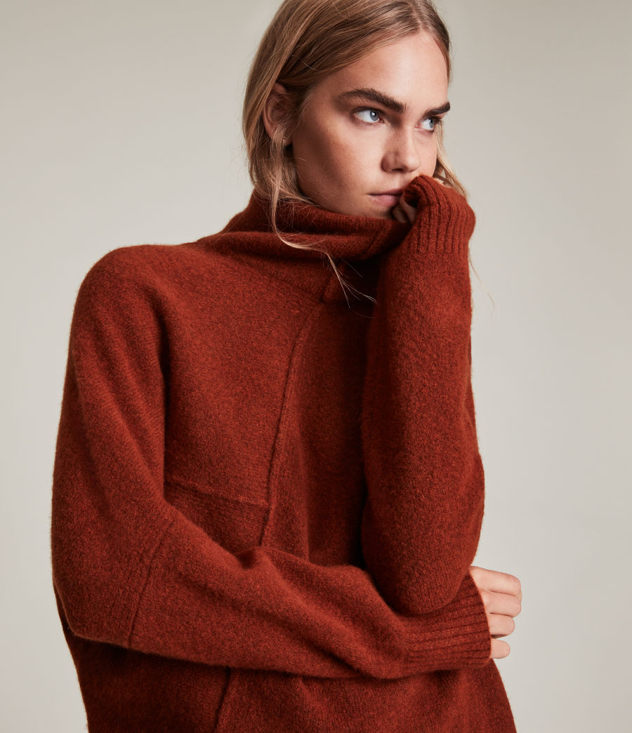 Womens Lock Roll Neck Sweater (copper) - Image 2