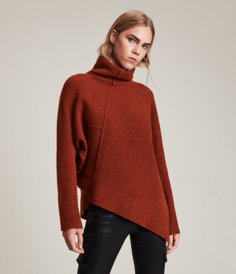 Womens Lock Roll Neck Sweater (copper) - Image 4