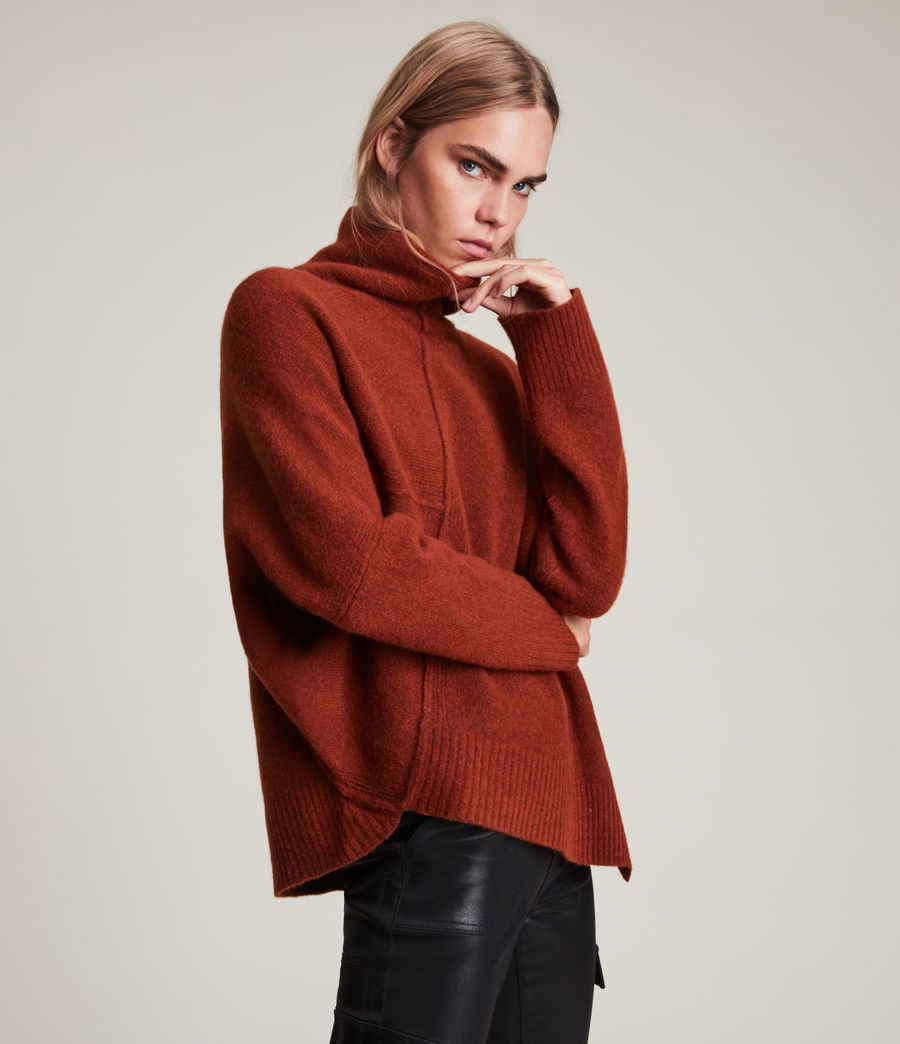 Womens Lock Roll Neck Sweater (copper) - Image 5