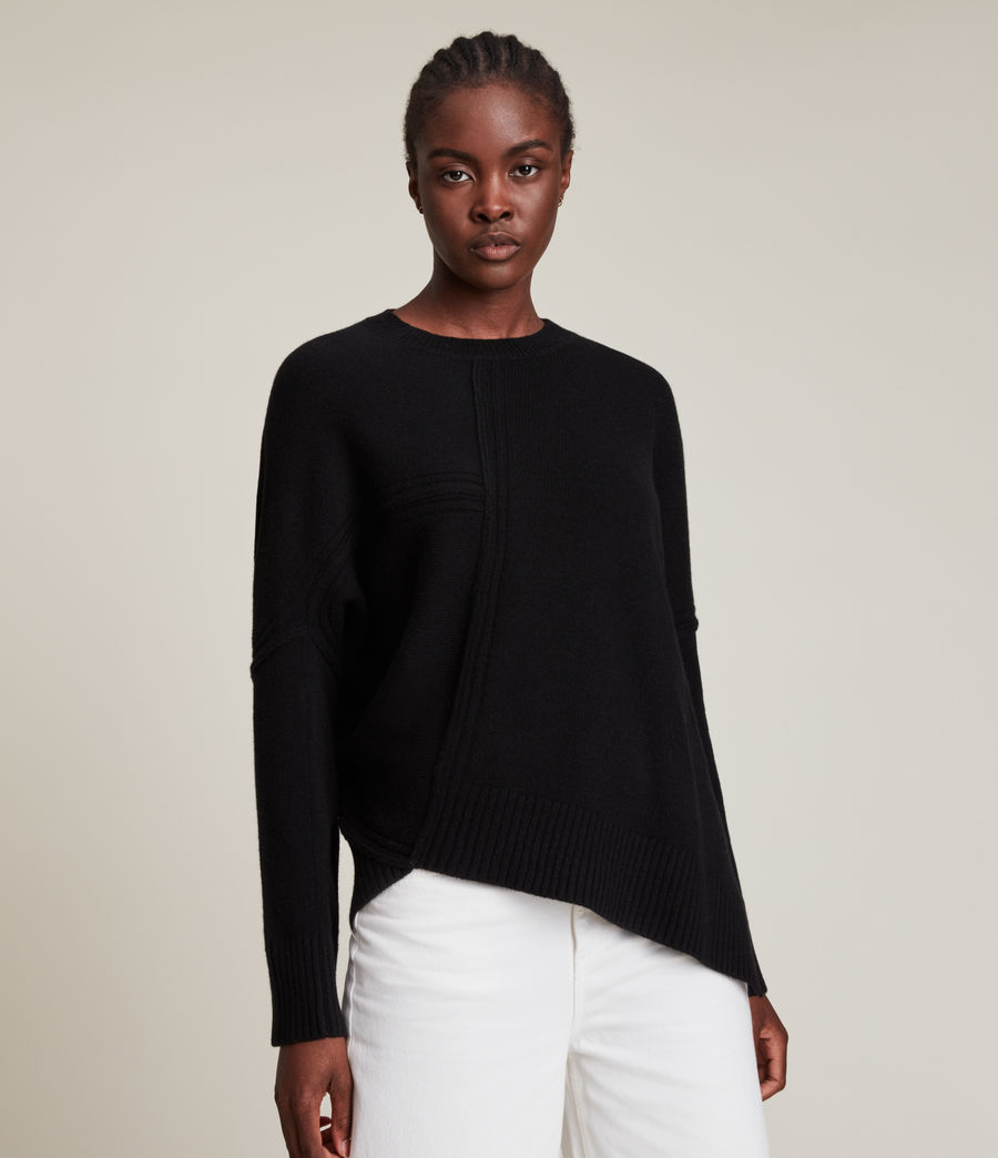 Womens Lock Cashmere Sweater (black) - Image 2