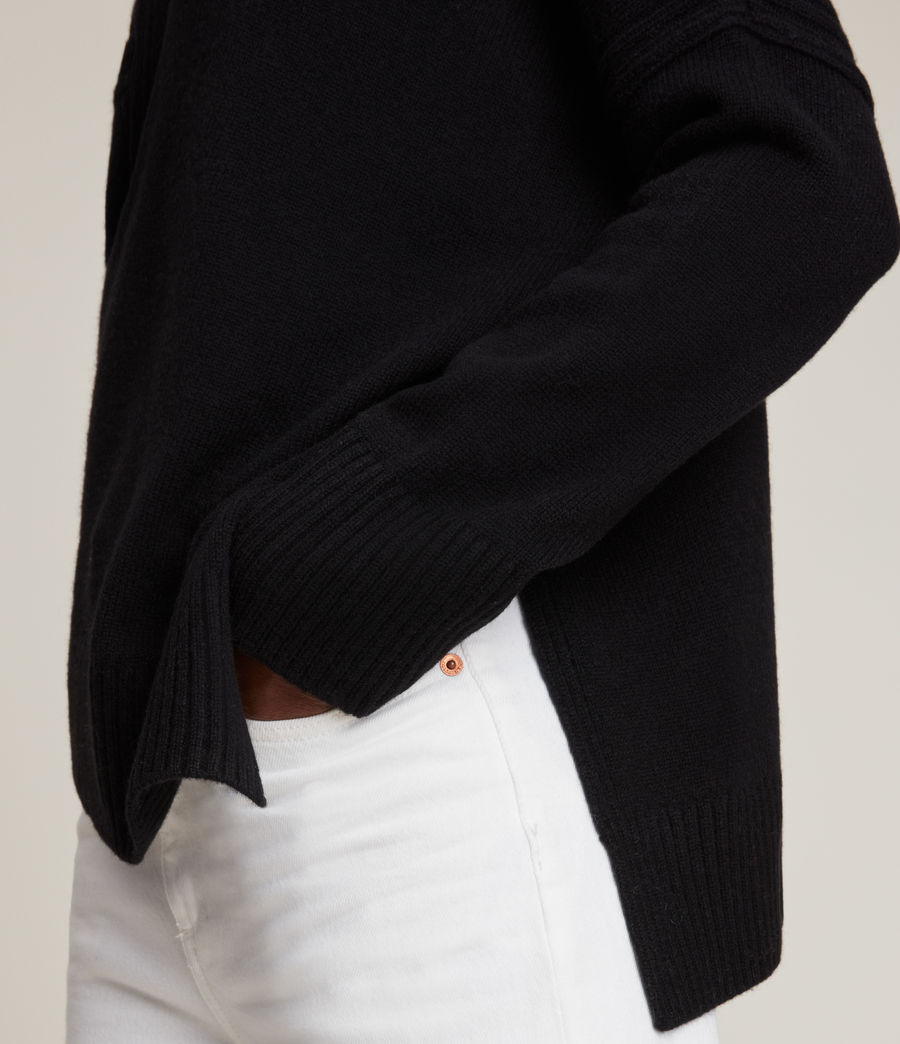 Womens Lock Cashmere Sweater (black) - Image 3