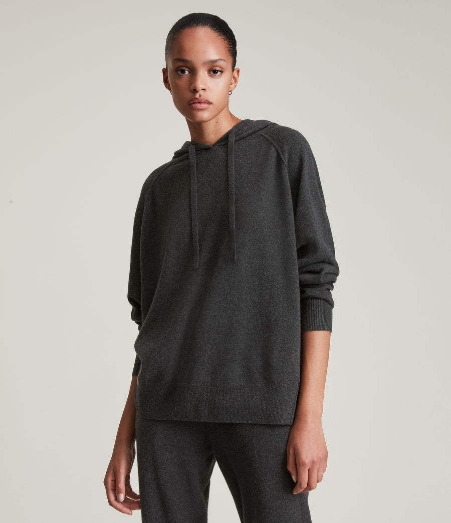 Women's Olly Cashmere Hoodie (cinder_grey_marl) - Image 3