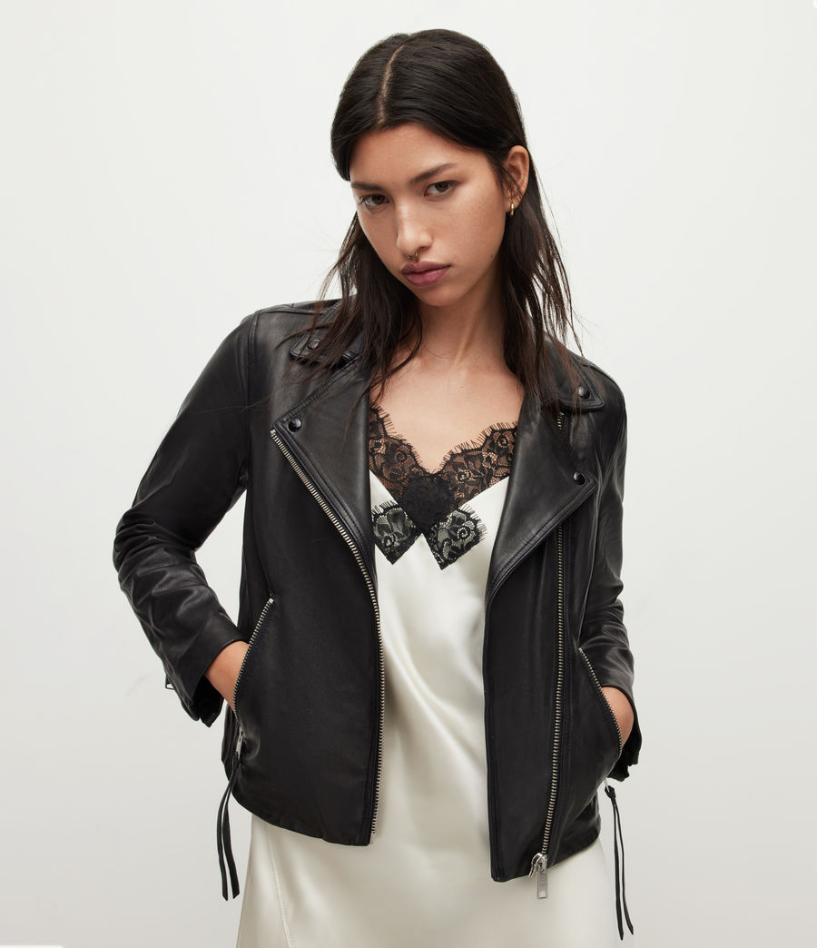 ALLSAINTS US Womens Dalby Leather Biker Jacket (black)
