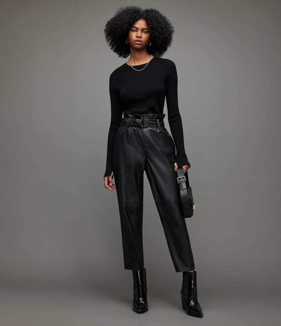 Womens Orsen Leather Pants (black) - Image 1