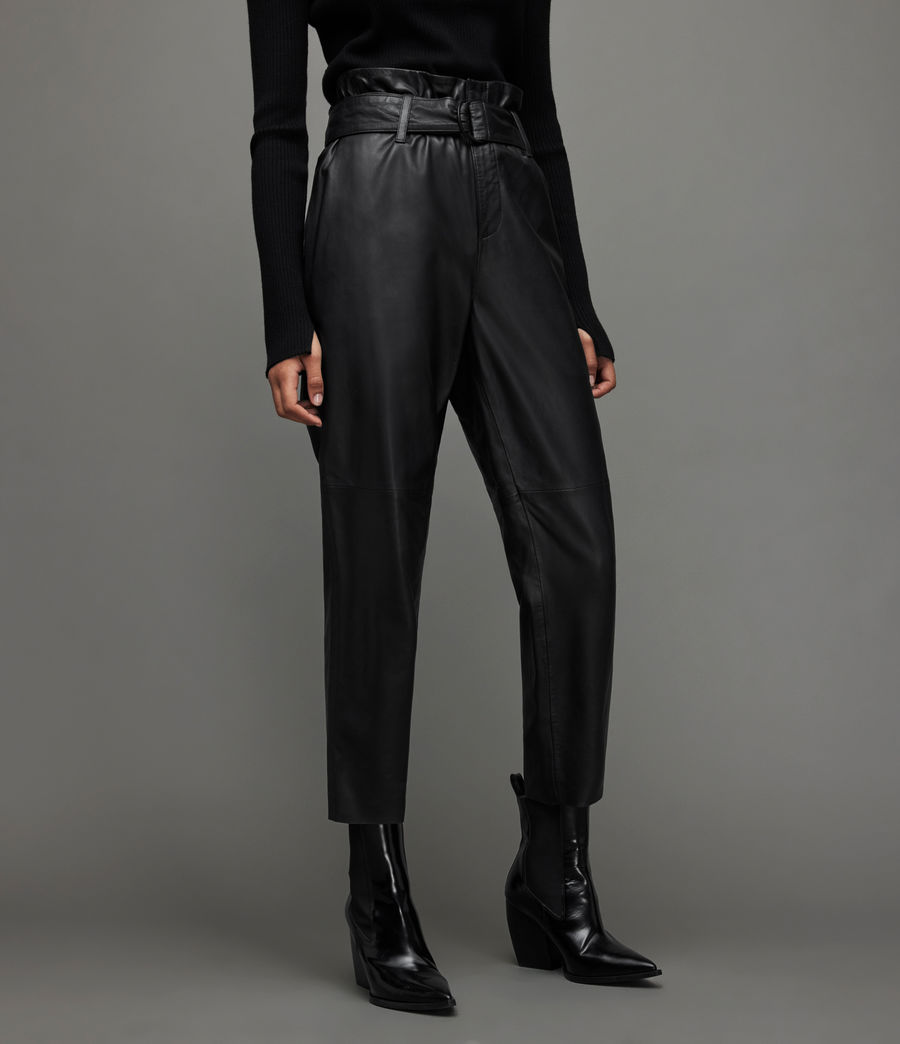 Women's Orsen Leather Trousers (black) - Image 2