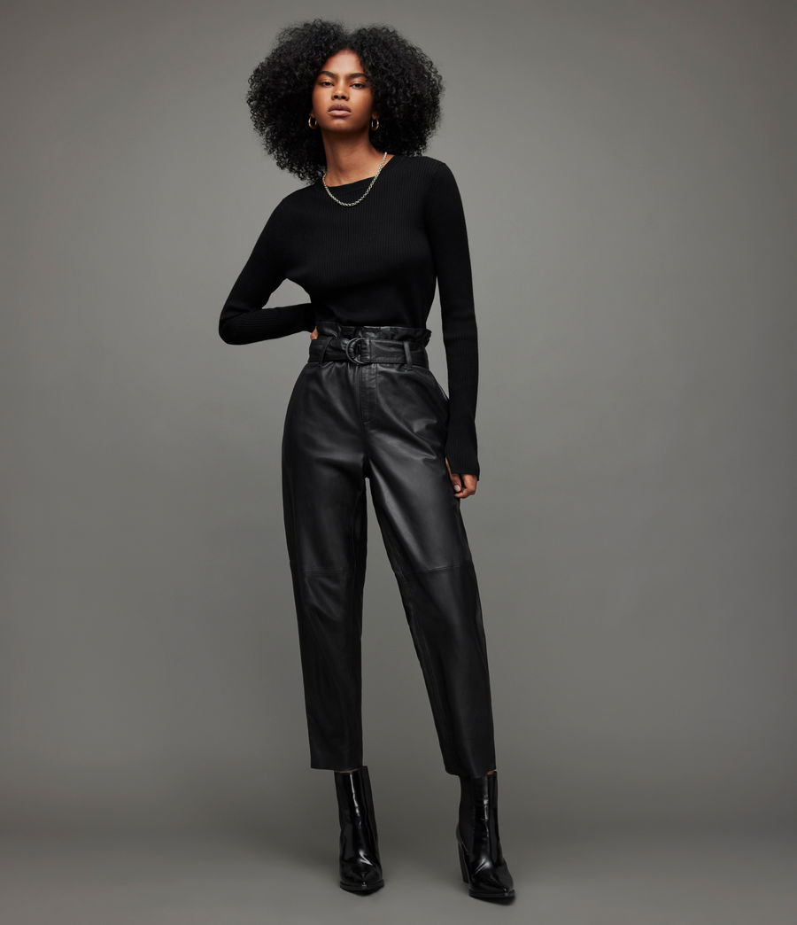 Women's Orsen Leather Trousers (black) - Image 4