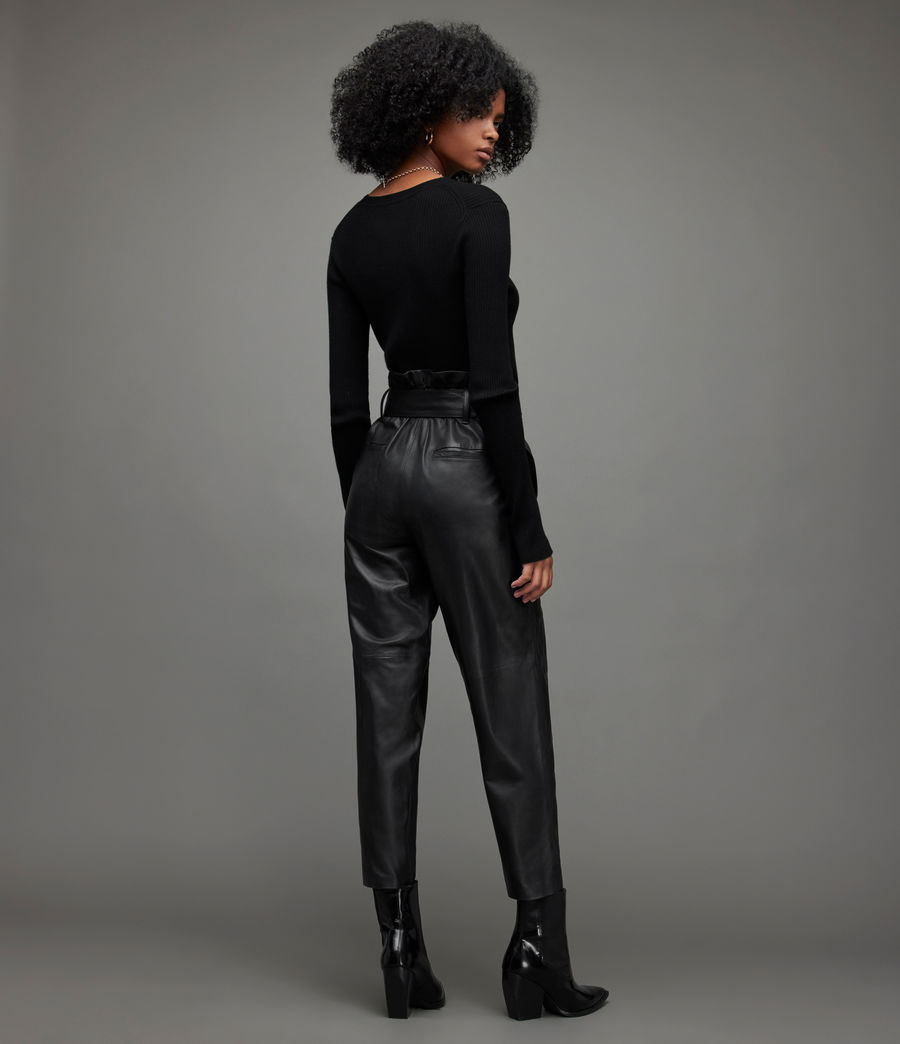Women's Orsen Leather Trousers (black) - Image 6