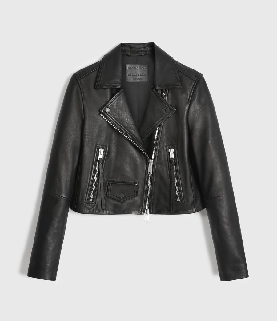 ALLSAINTS UK: Womens Elora Leather Biker Jacket (black)
