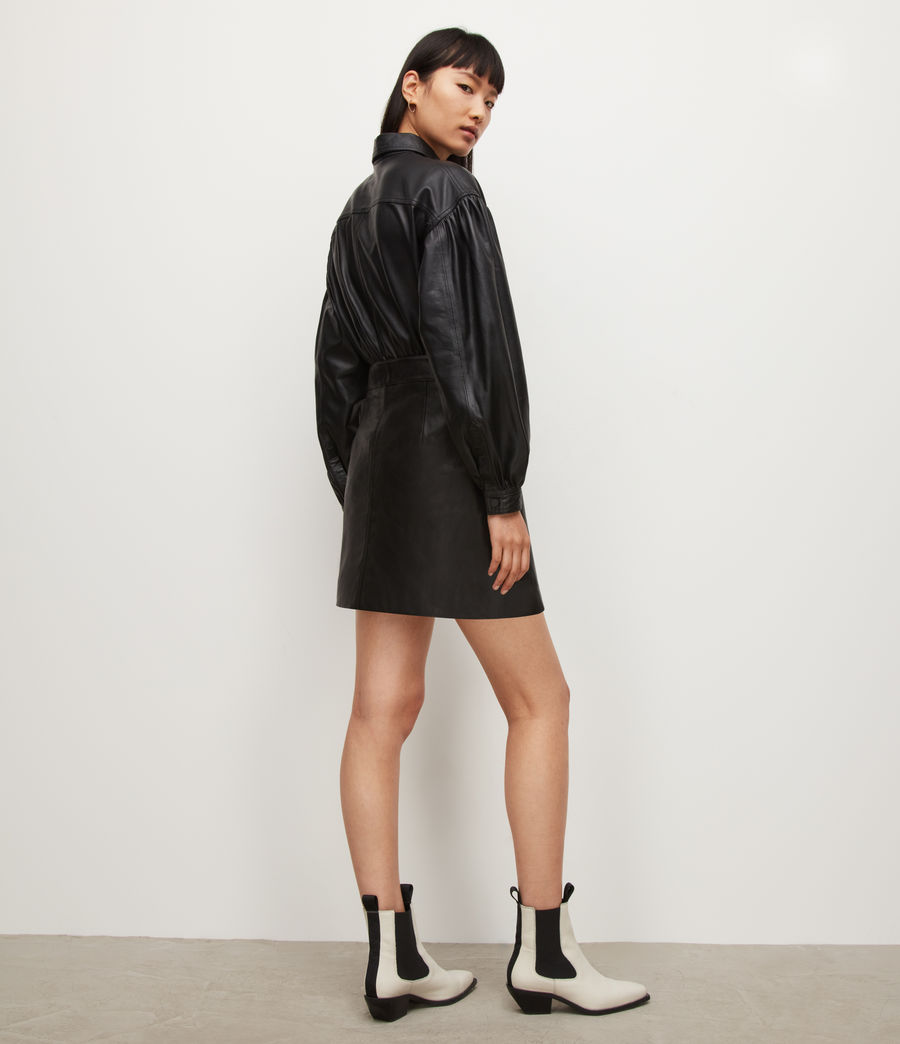 Women's Piper Leather Skirt (black) - Image 4
